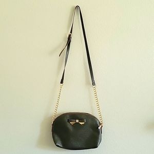 Forest green/gold Anne Klein crossbody bag